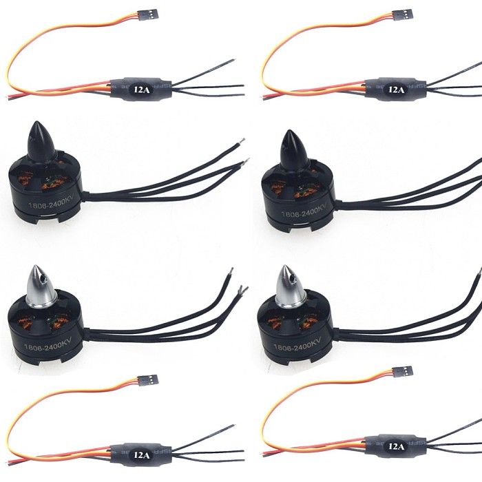 OEM MT1806 2400KV CW CCW Mini Multi-rotor Motor +Simonk 12A 2-3s ESC for QAV250 FPV KK 260 RC Quadcopter 4-Axis Aircraft