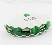 New 4 To 1 Shell Shape 4 Port Usb 2.0 Connector Cable Hub Splitter