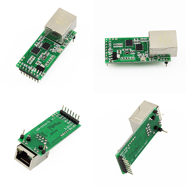 USRIOT USR-TCP232-T2 Tiny Serial Ethernet Converter Module Serial UART TTL to Ethernet TCPIP Module Support DHCP and DNS