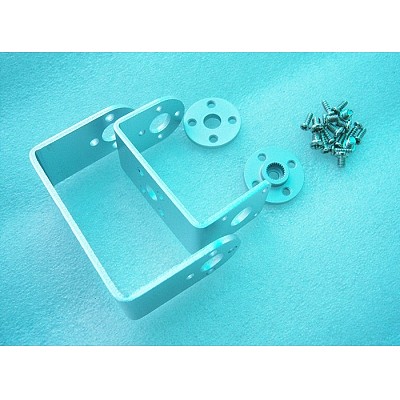 Robot Intelligent Car Servo Spare Parts: Metal U holder + Round Servo Mount Bracket with Screws