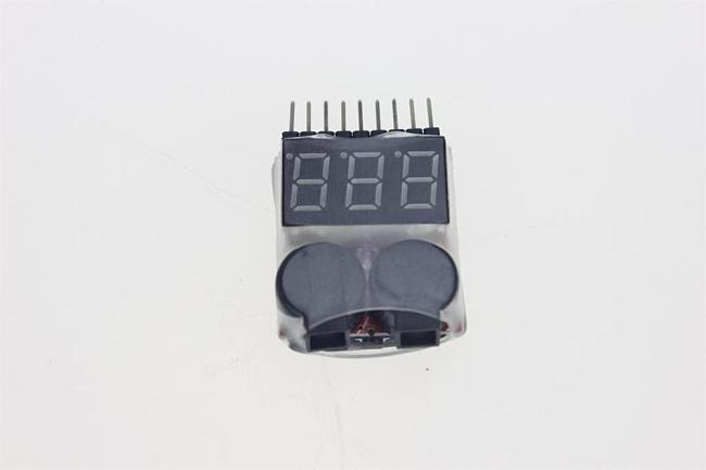 100Pcs 2 IN 1 Lipo Battery Voltage Tester Volt Meter Indicator Checker Dual   Speaker 1S-8S Low Voltage Buzzer Alarm 2S