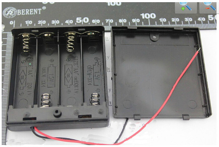 F07855-A Battery Case With switch Storage Clip Holder Box for 4 x AA Battery