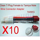 10 sets Deans T plug Female to Tamiya Male 14AWG Wire Connector Adapter Convertor