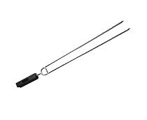 Primitive 1Pcs Stainless Steel Double Needles Row U Roast Grill Fork with Bakelite Handle Outdoor Camping Picnic BBQ