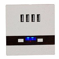 4 USB Ports 5V 3A 3000mA Home Universal Charging Plate Wall Socket Output with Night Light Funtion