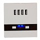 4 USB Ports 5V 3A 3000mA Home Universal Charging Plate Wall Socket Output with Night Light Funtion