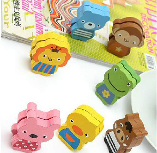 F05464 lovely Animal Pattern Wooden Name Card Holder Photo Clip Note Memo Stand For Home Office Supply Decoration