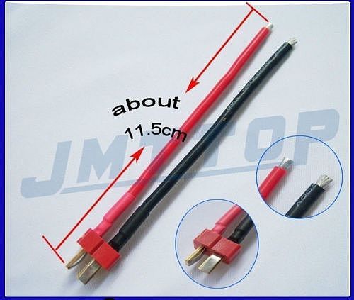 100 pcs Deans Style T Plug Male Connector Silicone Wire With 11.5CM