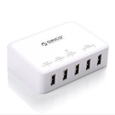 AB0050 ORICO DCAP-5S 40Watt 5 Ports USB AC Wall Charger With 5V 2.4A Ports and 5V 1A Ports for Smart Phone White