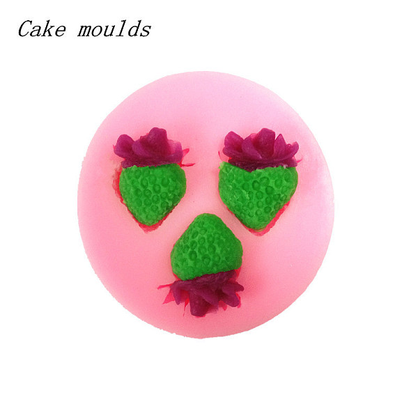 F15225 Fruit Sweet Strawberry Shape 3D Silicone Cake Mold Decorating Fondant Soap Moulds Baking Tools Cookies Molds DIY