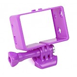 Expansion Frame Mount Expanded LCD Protective Housing Case Screw Quick Buckle for GoPro Hero 4 3+ 3 Plus Camera Purple