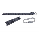 Climber's necessities set all 3 in 1 kit Flashlight plus aluminum Hook and Emergency Escape Bracelet with Steel Buckle