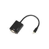HD Micro HDMI To VGA Cable + Aduio Cable Adapter Male to Female Converter Cord For Laptop DVD Media Player
