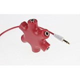 6-Way 3.5mm Stereo Audio Headphone Splitter Cable Headset Hub Adapter for MP3 MP4 Mobile Phone DVD Player