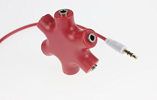 6-Way 3.5mm Stereo Audio Headphone Splitter Cable Headset Hub Adapter for MP3 MP4 Mobile Phone DVD Player
