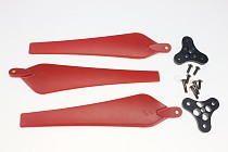 1 Set 12*4.5 Red Folding Nylon 3-Propeller Prop CCW with 0328 Base Mount for Drone RC Multicopters