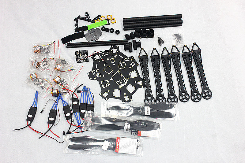 HMF S550 F550 Upgrade Hexacopter 6-Axis Frame Kit +ESC+Motor+KK V2.9 Board +Propellers