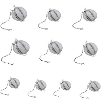 F15012-10 10Pcs/Lot Diameter 5cm Round Mesh Stainless Steel Spoon Tea Infuser Strainer / Lock Tea Spice Mesh Ball