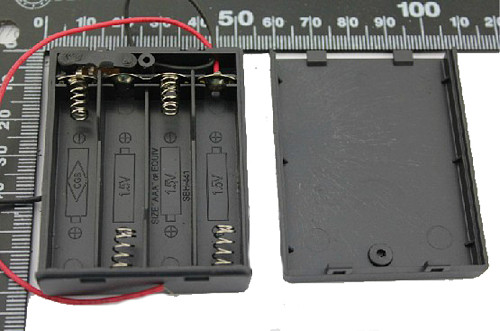 F07857 10PCS Battery Case With switch Storage Clip Holder Box for 4 x AAA Battery