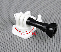 360 Turntable Quick Release Buckle Connector Tripod Adapter White for GoPro Hero 3+/3/2/4/5 Camera