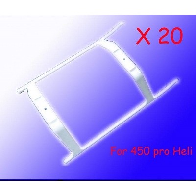 20pcs/lot White Plastic Landing Skid Set (one hole) As H45050 Landing gear,TREX 450 PRO RC Helicopter