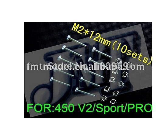 F01518 M2*12mm Main Shaft Screws & Nuts M2 12MM for Trex Align T-rex 450 V2 Sport Pro RC Helicopter +FreePost