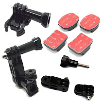 Three-Way Pivot Arm + Buckle Tripod Mount + Flat & Curved 3M Adhesive Stickys for Gopro Hero 3 Plus 2