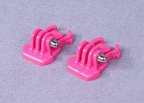 2Pcs Quick-Release Flat Surface Buckle Mount Plastic QD   Basic Clip Pink for Gopro All Models Camera