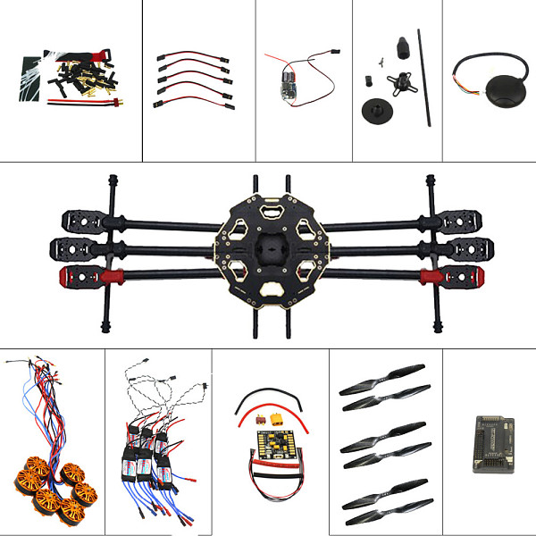 Helicopter Drone 6-axis Aircraft Kit Tarot 680PRO Frame 700KV Motor GPS APM 2.8 Flight Control No Battery Transmitter
