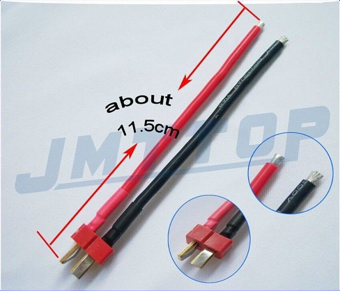 Deans Style T Plug Male Connector Silicone Wire With 11.5CM 14awg