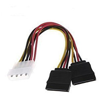 IDE Molex to 2 Serial ATA SATA Y Splitter 4 Pin Hard Drive Power Adapter Cable Cord