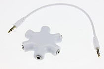6-Way 3.5mm Stereo Audio Headphone Splitter Cable Headset Hub Adapter for MP3 MP4 Mobile Phone DVD Player