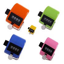 5Pcs Mix Color Plastic 4 Digit Number Figure Display Manual Hand Tally Mechanical Palm Clicker Counter