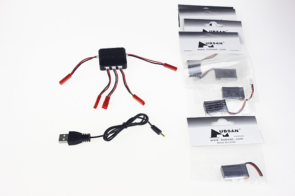 F11938-C 5PCS Hubsan H107-A05 240Mah Battery for Hubsan H107L Quadrocopter +1 to 5 Balance Charger with 5 PCS JST Cable