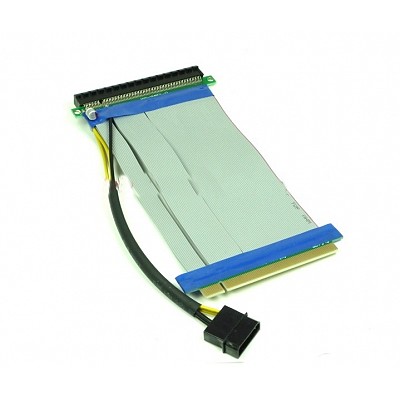 F07580 PCI-E 16X Video Card Adapter Cable Flexible Flat Extender Extension Cord External Power Supply 15CM