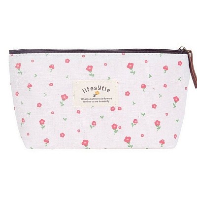1PCS Portable Pastoral Floral Series Pen Bag Pencil Case / Cosmetic Makeup Zipper Pouch Storage Bag in Differen