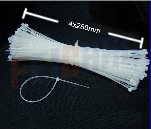 250pcs 4mm*250mm Nylon Cable Tie Zip,Fasten wire,Self Locking wrap,RC model,Daily /Electrical appliances