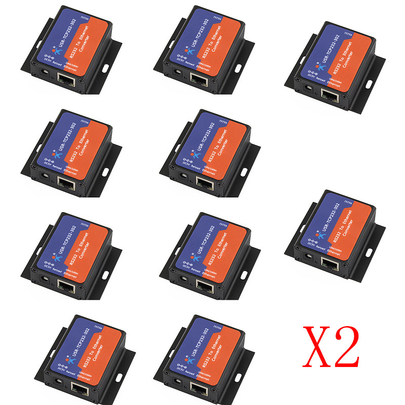 20 PCS USR-TCP232-302 Tiny Size Serial RS232 to Ethernet TCP IP Server Module Ethernet Converter Support DHCP/DNS