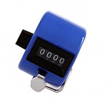 1Pcs Plastic 4 Digit Number Figure Display Manual Hand Tally Mechanical Palm Clicker Counter - Blue