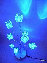 S00749 Novelty Blue Luminous Ice Cube Pendant LED Tree Lights Nightlight Home Decorate Lamps with USB Cable