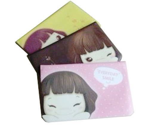 F04950 3 Colors Sweet Cooky Printed Credit Business ID Card Wallet Holder Coin Bag Case 12 Slots