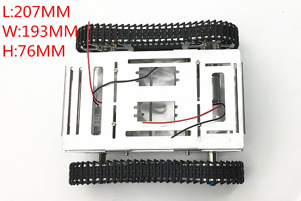 DIY Crawler Robot Chassis Aluminium Alloy Tank Car Chassis Bottom Intelligent Toy Accessory Parts 207mm x 193mm x 76mm