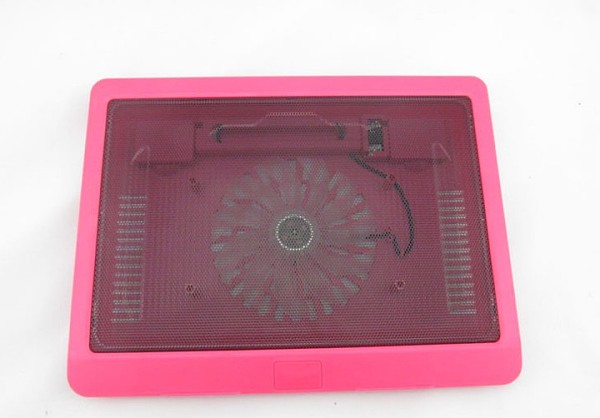 S11257 1pc Ultra-thin 2 USB Plug Silent Fan Speed Cooling Pad for 11 / 12 / 14 Inch Notebook Laptop