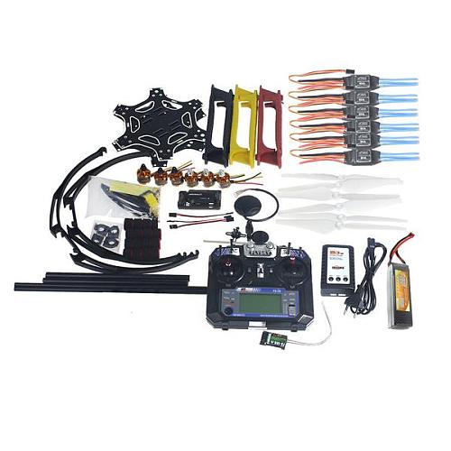 Full Set RC Drone MultiCopter 6-axis Aircraft Kit F550 Hexa-Rotor Air Frame GPS APM2.8 Flight Control Flysky FS-i6