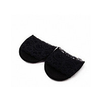 F09912 Lace Black Thickening Super Soft High Heels Cushion Protector Feet Care Forefoot Insoles Stickers Non Slip Half P