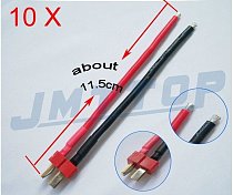F02105-10 10 pcs Deans Style T Plug Male Connector Silicone Wire With 11.5CM 14awg