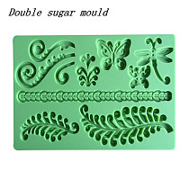 F15221/19 Wholesale Double Sugar Moulds Butterfly Wheat Heart Bird Pattern Silicone Fondant Molds DIY Cake Baking Kitche
