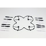 F08568-A Protection Cover Blades Guard Black with 4 sets H107-A02 Blades Propeller for Hubsan X4 H107L Quadcopter+freesh