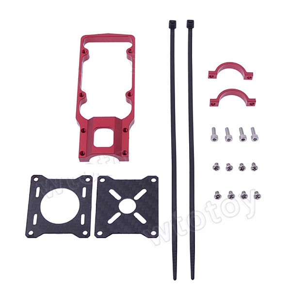 CNC Aluminum Alloy Motor Mounting Holder Bracket 20mm Red for RC Multicopter Carbon Tube