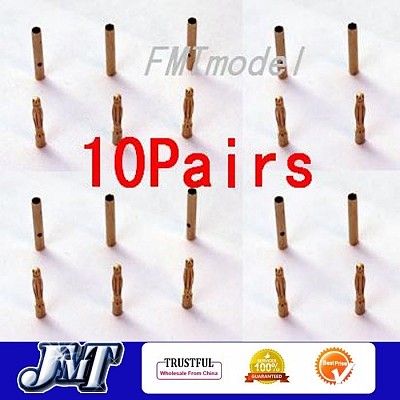 10Pairs Thick Gold Plated 2.0mm Bullet Connector ( banana plug ) ESC Battery